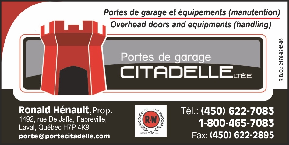 PORTES DE GARAGE CITADELLE LTÉE